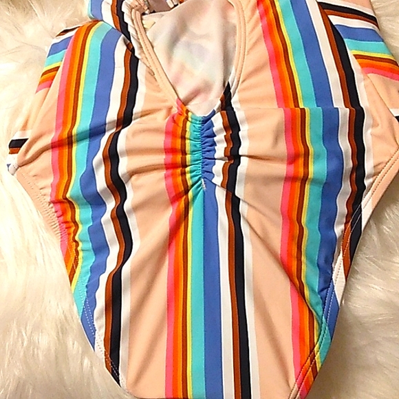 New with tags HOBIE sexy Pink Stripe Low back Surfer Girl Swimsuit Junior Teen - Picture 7 of 16